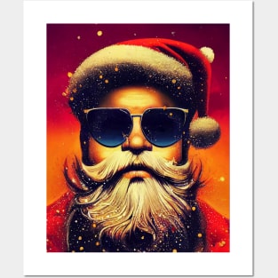 Modern Santa Claus in sunglasses. Posters and Art